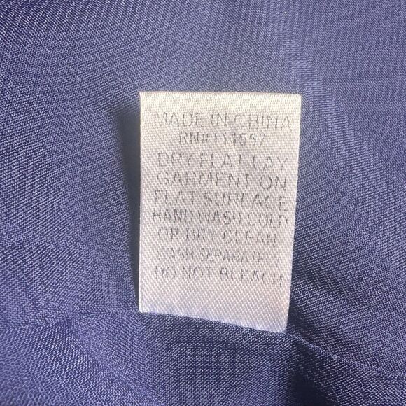 Anthropologie THML Chana Embroidered Dress, XSP, Navy Shift Tunic Lined V-Neck - Picture 8 of 8